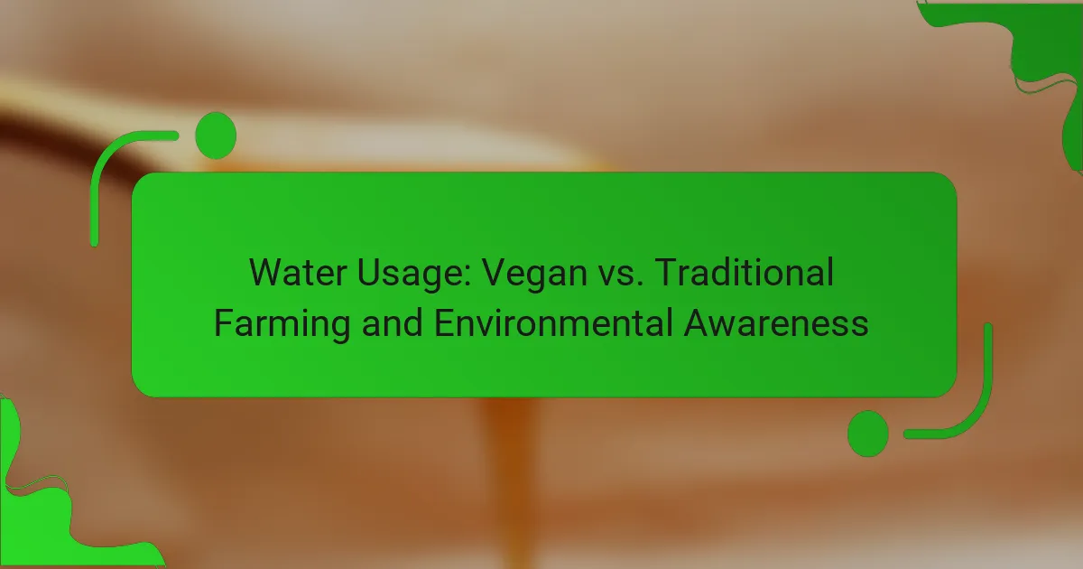 Water Usage: Vegan vs. Traditional Farming and Environmental Awareness