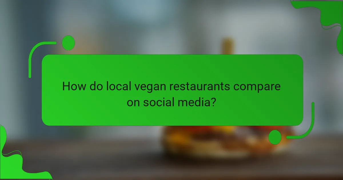 How do local vegan restaurants compare on social media?