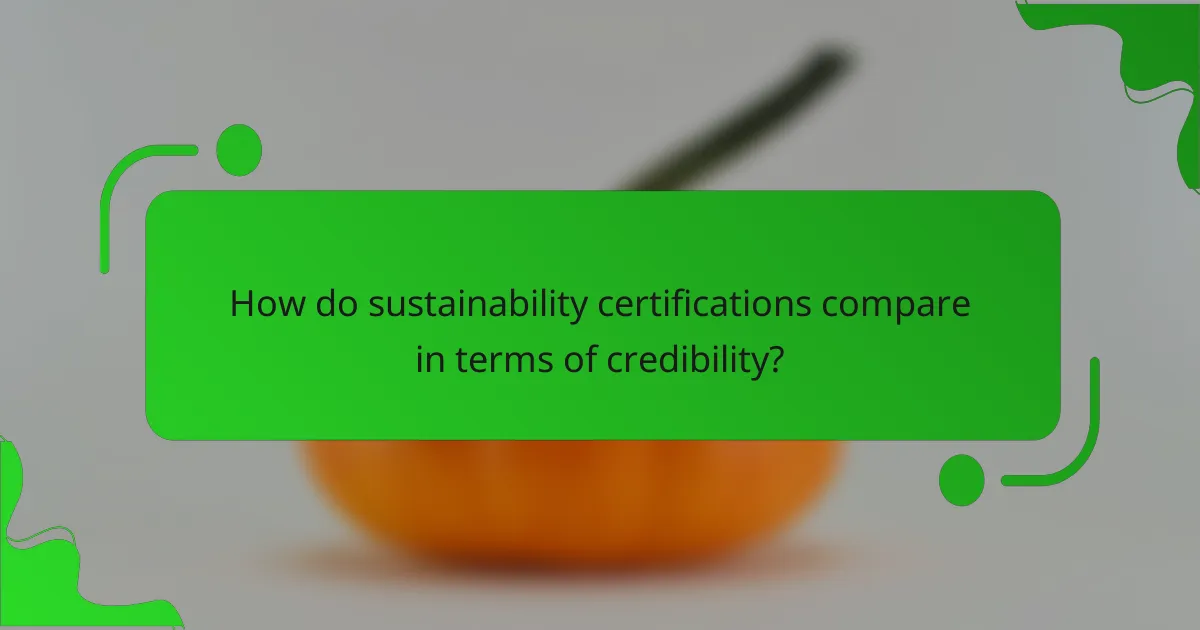 How do sustainability certifications compare in terms of credibility?