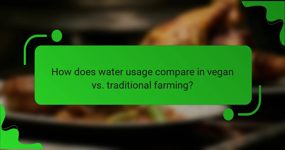 How does water usage compare in vegan vs. traditional farming?
